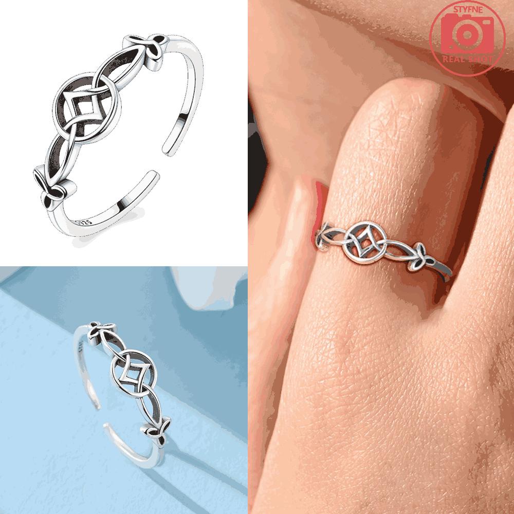 Pure Copper Celtic Ring Opening Vintage Ring Letter Symbol Women Original Copper Jewelry Accessory Valentines Gift