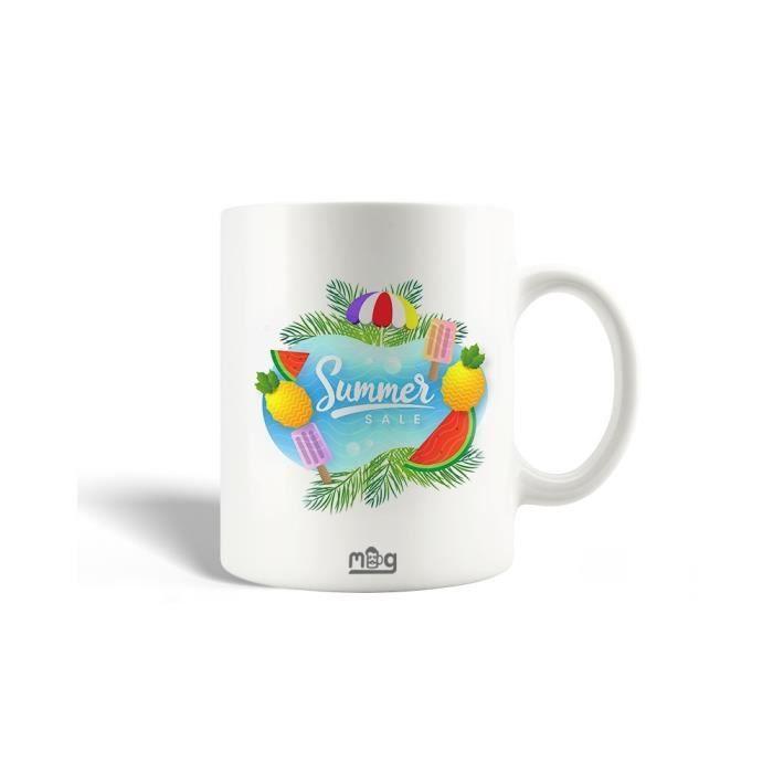 Mug - MANIACASE - Citation été bonheur - Céramique - 30cl - Compatible lave-vaisselle