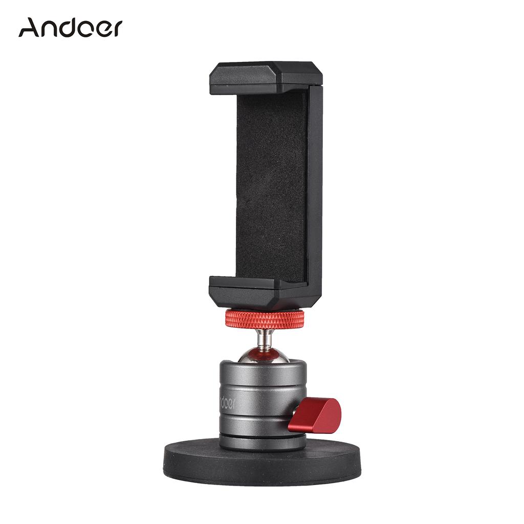 Andoer Mini Ball Head Вращающаяся на 360 градусов шаровая головка для штатива из алюминиевого сплава с магнитным основанием для телефона