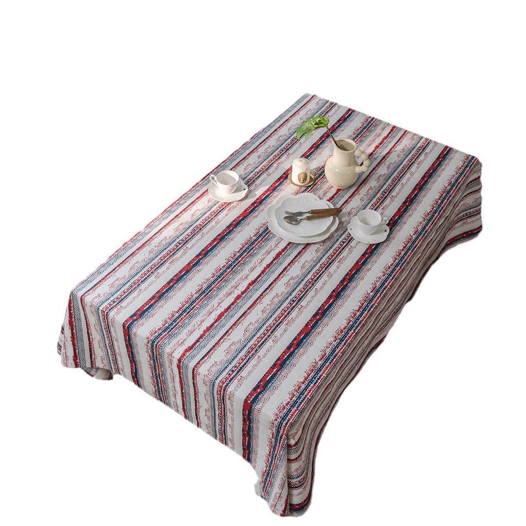 Qi Yun Retro Stripe Countryside Rectangle Tablecloth