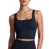 CRZ YOGA Square Neck Cropped Tank Top with Asian Dark Size XS Women's Quick-Drying, Stretchy, Cups, Butterluxe, Fit, Navy,