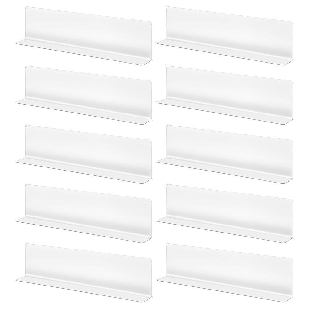 10Pcs L Shaped Clear PVC Shelf Separators for Supermarket Retail Closet Cabinet Shelf Organization Transparent Quick Access