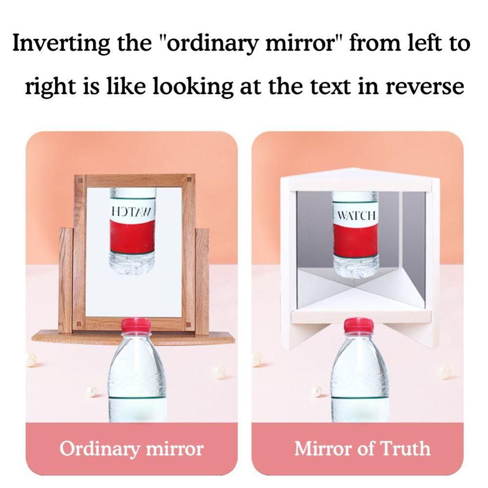 Улучшенное самовосприятие Прямоугольное настольное зеркало Настоящее зеркало для макияжа Отражение Женщины Девочки