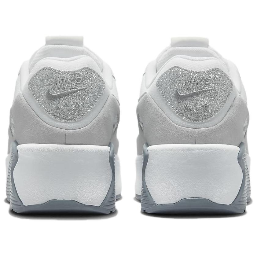 Nike Air Max 90 LV8 Glitter Swoosh Women Sneakers White Photon-Dust Multi-Color HQ3456-191