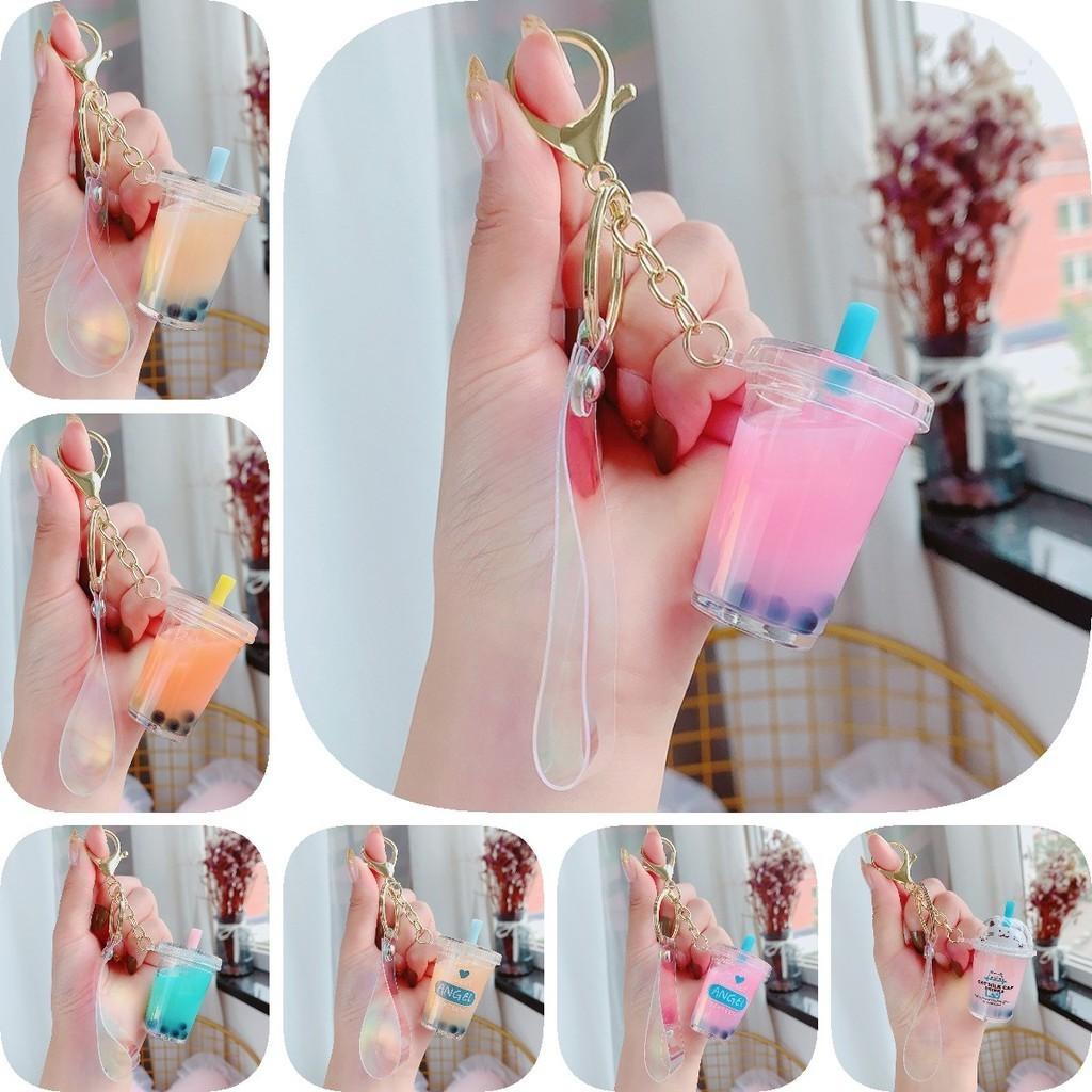 Adorable Cartoon Unicorn Boba Tea Acrylic Keychain Cute Gift For Friends And Couples
