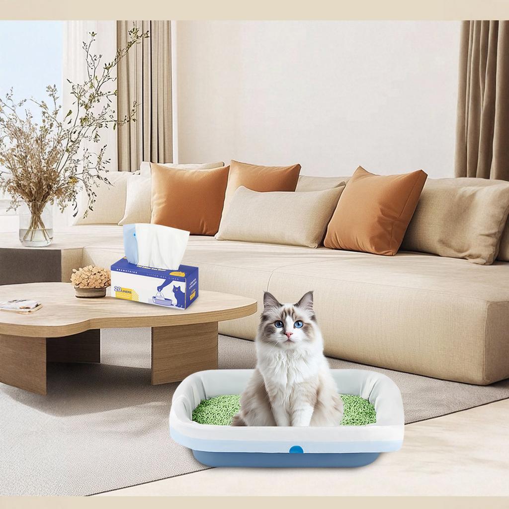 MeoWant Litter Box Liners, Drawstring Receptacles Bags Thickened Waste Bag for MeoWant MW-SC01/SC02/SC09 Automatic Litter Box