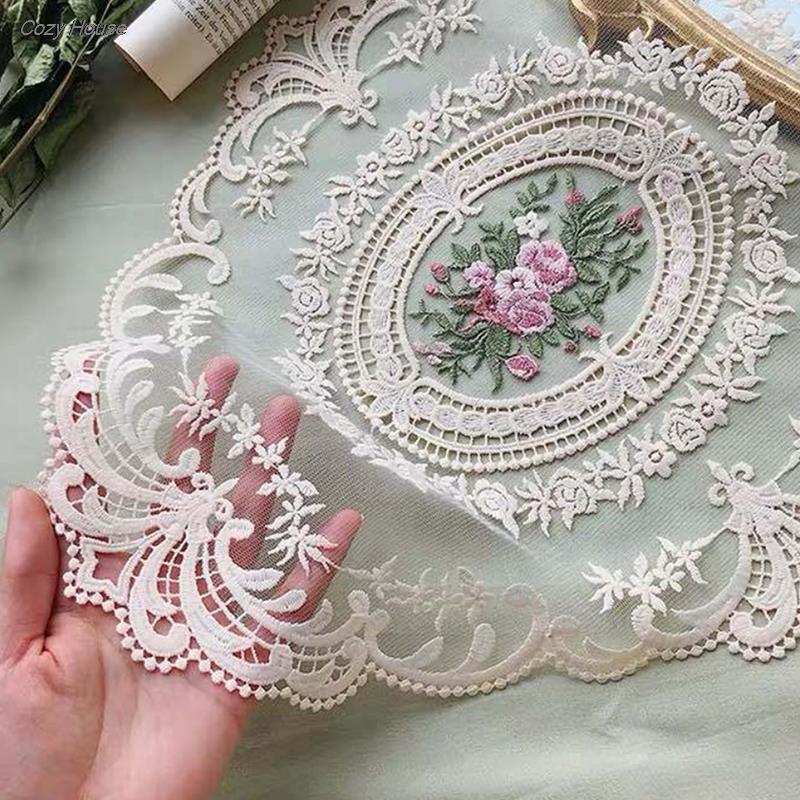 New Dinning Lace Table Cover Embroidered Table Cloth Elegant Round Tablecloth Coffee Coasters Napkin Party Wedding Decoration