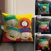 Funny SSouth ParkK Cartoon Cushion Cover Natural Linen Organic Fabric DoubleSided Printing Sofa Home Decor Gift Pillow Case