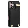 For iPhone 16 Case TPU+PU Leather Hardware Decor Phone Cover with Card Holder