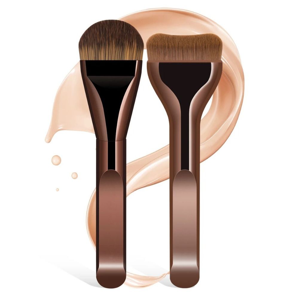 2Pcs Soft Bristle Foundation Makeup Brushes Wide Tongue-shaped Face Makeup Tool Makeup Application