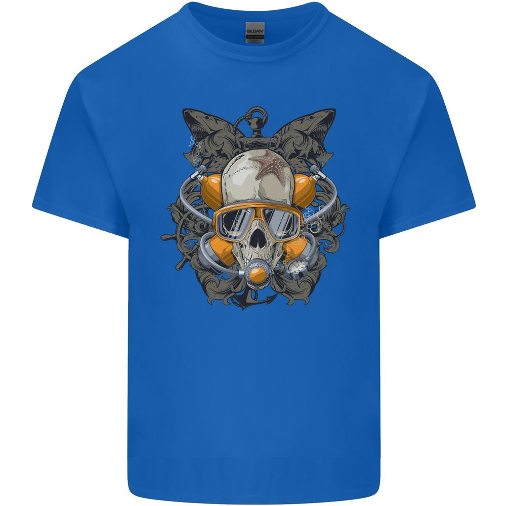 Scuba Diving Skull Diver Dive Unisexs Light Cotton TShirt