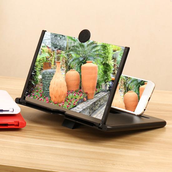 Mobile Phone Screen Magnifier 3D High-definition Magnifying Projector Screen Enlarger for Movies Videos Gaming Foldable Phone Stand