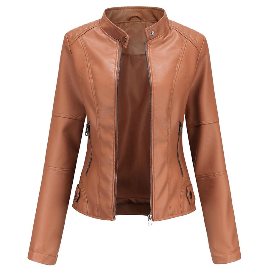 Женская байкерская куртка из искусственной кожи из искусственной кожи, мотоциклетная повседневная тонкая куртка на молнии, укороченная верхняя одежда Racer Moto Bomber, большие размеры S-4XL, модная новинка большого размера