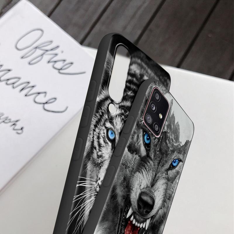 Чехол с изображением волка и льва для Samsung Galaxy A54 A52 A14 5G A53 A12 A13 A71 A23 A34 A33 A21s