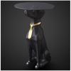 Les Trésors De Lily [A3678] - Resin Glass Pedestal Table 'Dog' Black Gold - 66x40 Cm