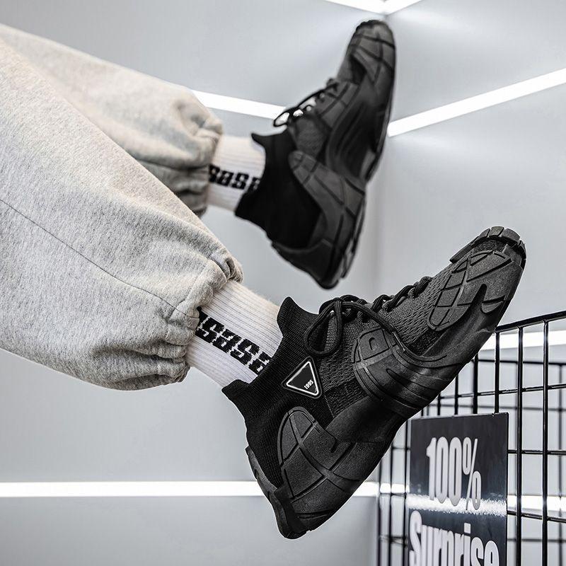 Новые летние носки и обувь дышащие кроссовки из сетки fly-woven большого размера мужская обувь повседневная обувь