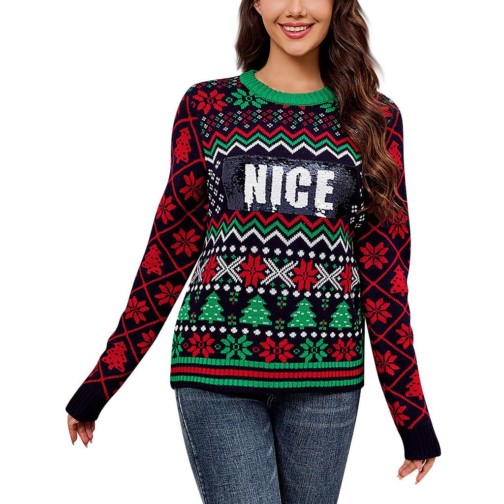 Women's Fashion Christmas Pullover Loose And Lazy Knitwear Christmas Sweater