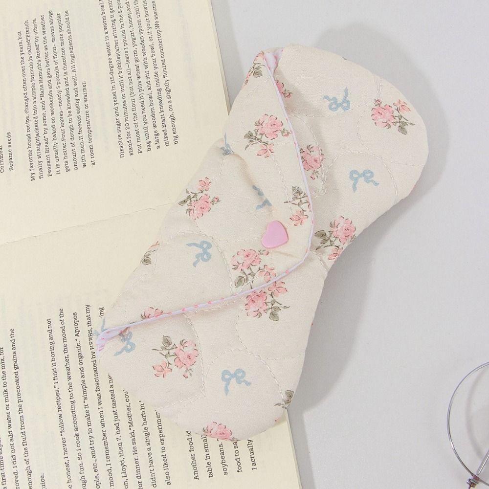 Handmade Fabric Sun Glasses Case with Buckle Lipstick Pouch Portable Makeup Brush Bag  Travel
