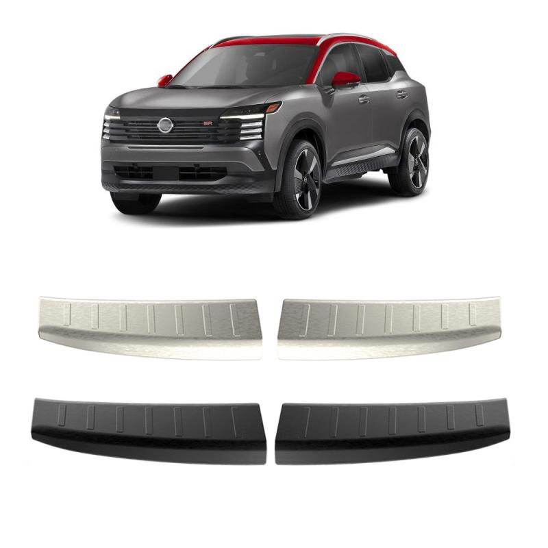 For Nissan Kicks 2025 2026 stainless steel Built-in Rear Bumper Protector tailgate door Sill Trunk Tread Plate Trim Accessories
