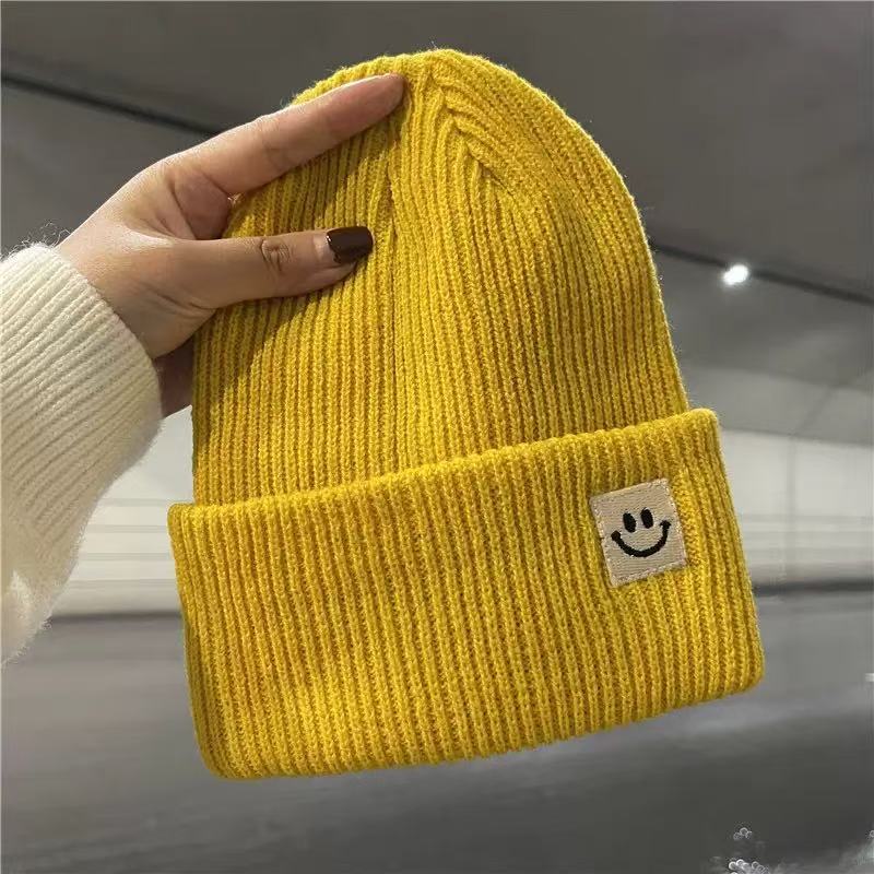 Cartoon Big Mouth Red Eyes Bag Head Hat Autumn and Winter New Embroidered Wool Knitted Hat Cover To Keep Warm