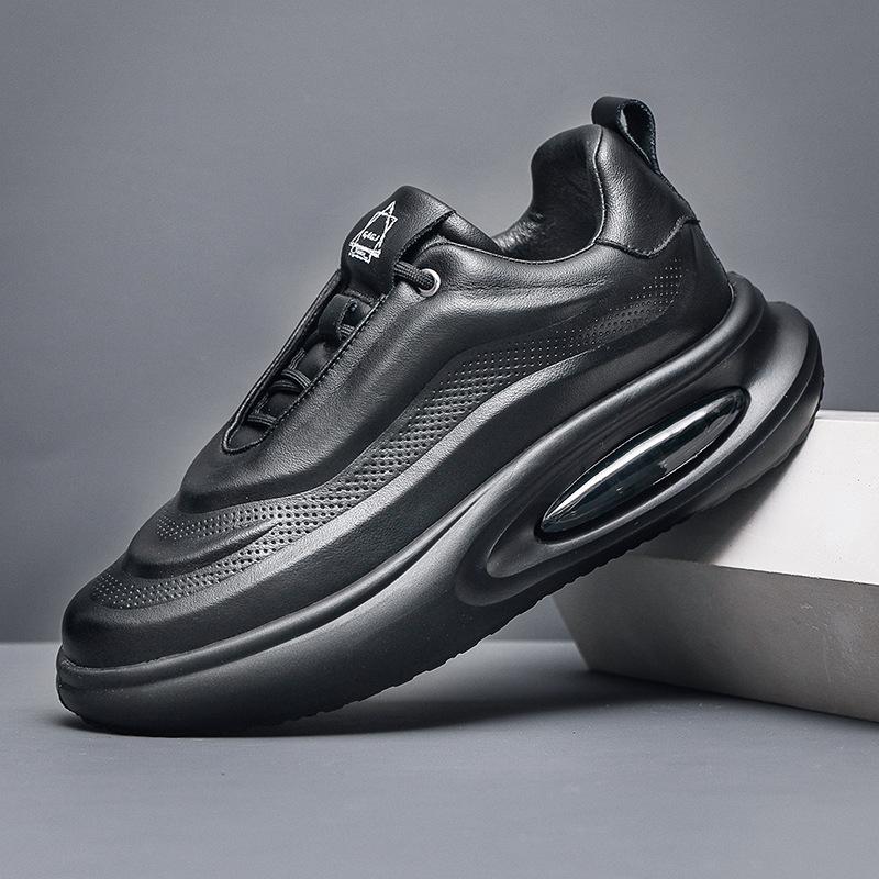 Кожаные мужские туфли осень 2025 дышащие новые трендовые универсальные туфли для папы с увеличенным размером мужская повседневная спортивная обувь