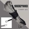 23809LBS Automotive Winch Rope Outdoor Accessories Truck Ship Emergency Replacement Synthetic 10MMX30M Extended and Thickened