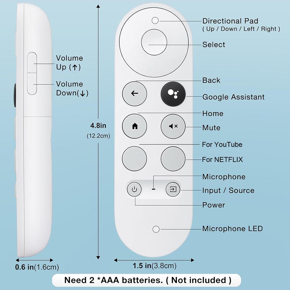 Подходит для пульта дистанционного управления Google CHROMECAST GOOGLE TV G9N9N, сменного пульта дистанционного управления Smart TV Bluetooth Voice Set-top Box