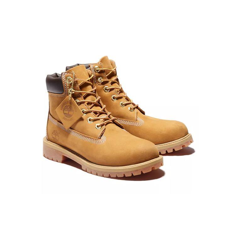 Timberland Узкие водонепроницаемые классические рабочие ботинки из высококачественной кожи для детей, желтые 12909M