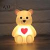Decorative Desk Lamp for Kids Cute Animal Night Light Kids, Rabbit Bear Deer Cat Dog Birthday Gifts Boys Girls Shape LED Bedside Lamp, Soft