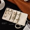 Jewelry Organizer Roll Premium Leather Multi Compartment Storage For Earrings Necklaces Rings Travel  Foldable Case