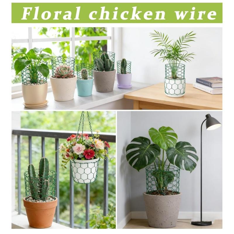 Сетка-рабица для забора с перчатками, стяжками и резаком для флористических композиций