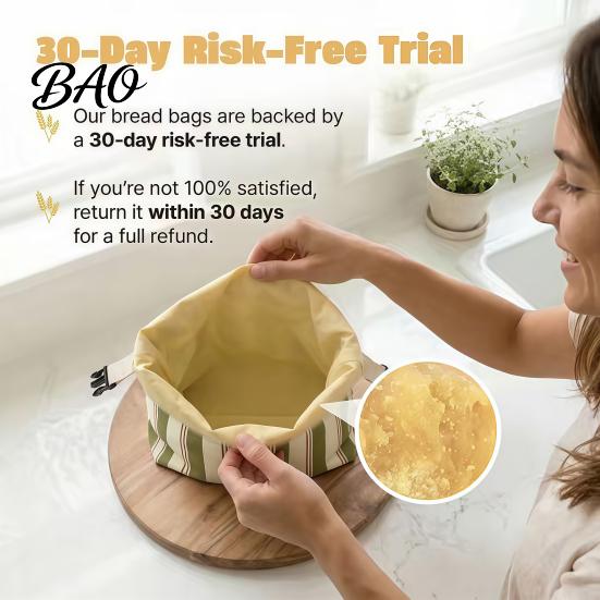 Green Kitchen Storage Solution Beeswax Bread Bags, Reusable Durable Cloth, Preserve Freshness Bakery Bag And Crust Longer, for Homemade