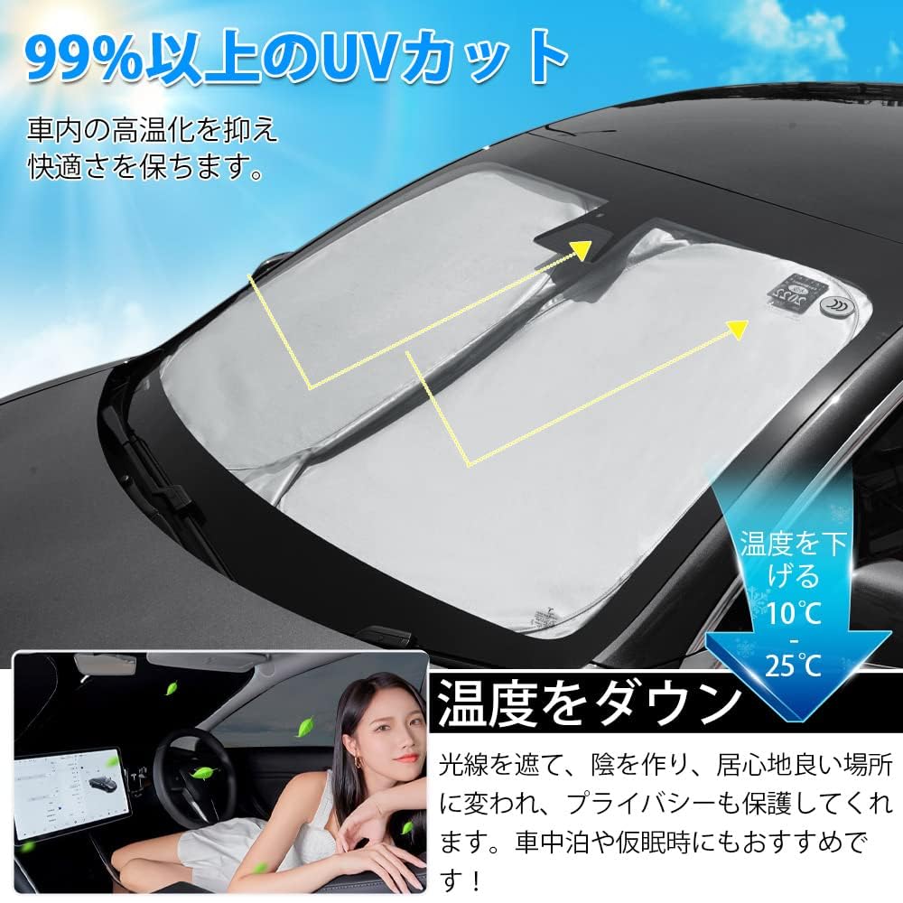 LIMSTYLE Windshield Sunshade for Honda New JOY Joy 3rd Generation Light Heat Shade UV Car Polka Dot Storage Bag Easy Direct from the Manufacturer