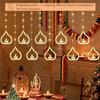 Diwali Usb Curtain String Lights Hanging Diya Ring Ornaments 8 Modes Window Curtain Light Home Mandir for Muslim Holiday Decor