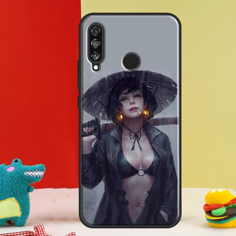 Аниме Девушка Самурай Для Huawei Nova 5T 9 10 SE 12i 12s 11i Y91 Y90 Y60 Y70 Y72 Y61 P60 P30 Pro P20 P40 Lite Чехол