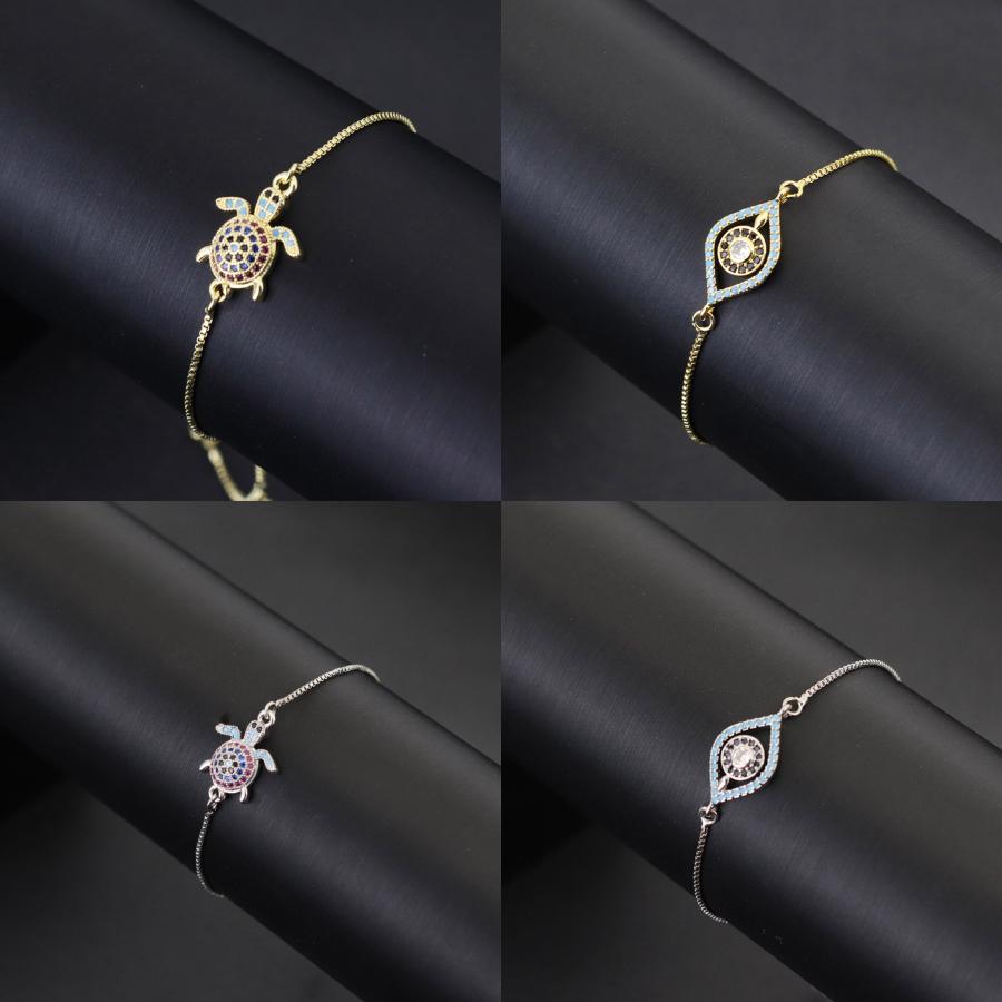 2 Colors Women Chain Bracelet Not Allergic Adjustable Link Braclet Evil Eyes Butterfly Cross Cuckold Braslet Gift For Her Joias