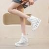Fashion 13CM Microfiber Leather Genuine Ankle Boots Sandals Women Platform Wedge Hidden Heels Summer Autumn Shoes Hollow Chunky Sneaker