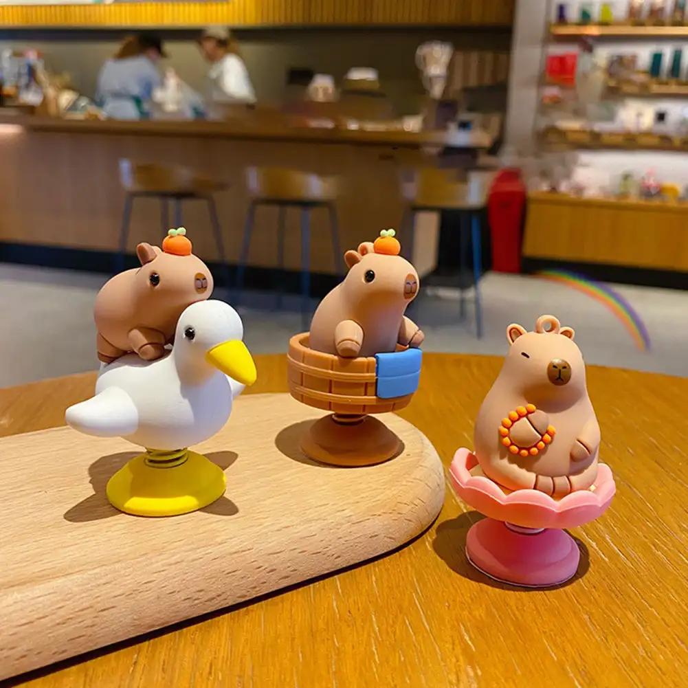 Resin Miniature Capybara Figurines Multicolor DIY Cartoon Capybara Statue Accessories Car Ornament Mini Animals Figurine