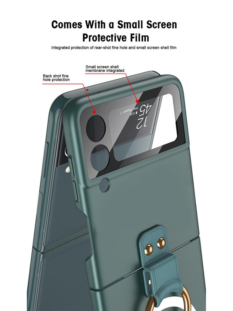 Чехол для телефона Samsung Z Flip4 с магнитным кольцом и поддержкой беспроводной зарядки - Ультратонкий, Складной, Защита от падений