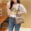 Bag 19+22+25+28+30 Single Shoulder Underarm Palm Pattern Leather Wide Shoulder Strap Bag With Handbag