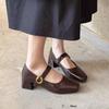 New Style Fashionable Designer Vintage Women Mary Jane Shoes Women's Square Toe Shoes Spring Autumn Elegant Low Heels Sandals
