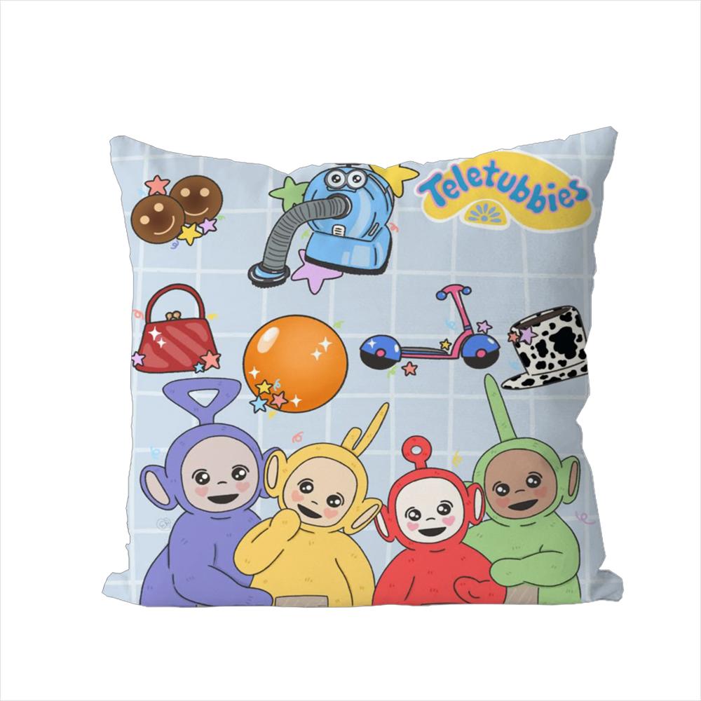 Cute TTeletubbies Pillow Case For Car Sofa Decorative Home Doublesided Print Plush Square Throw Pillow Cushion Cover