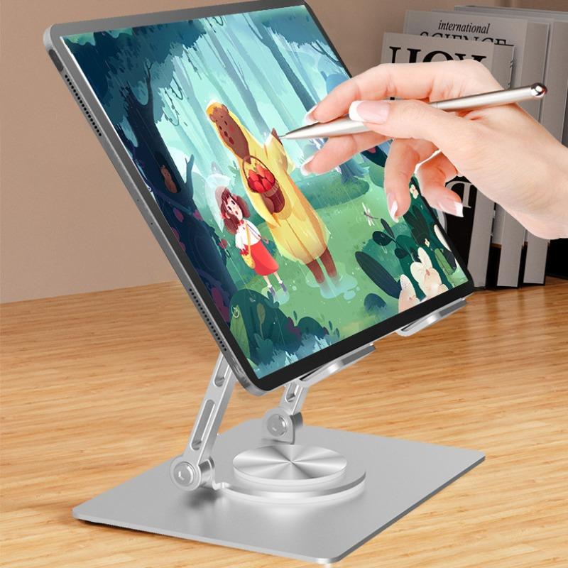 360° Rotating Tablet Steel Stand Desktop Heightening Folding Painting Suitable for Notebook Tablet Learning Machine Stand