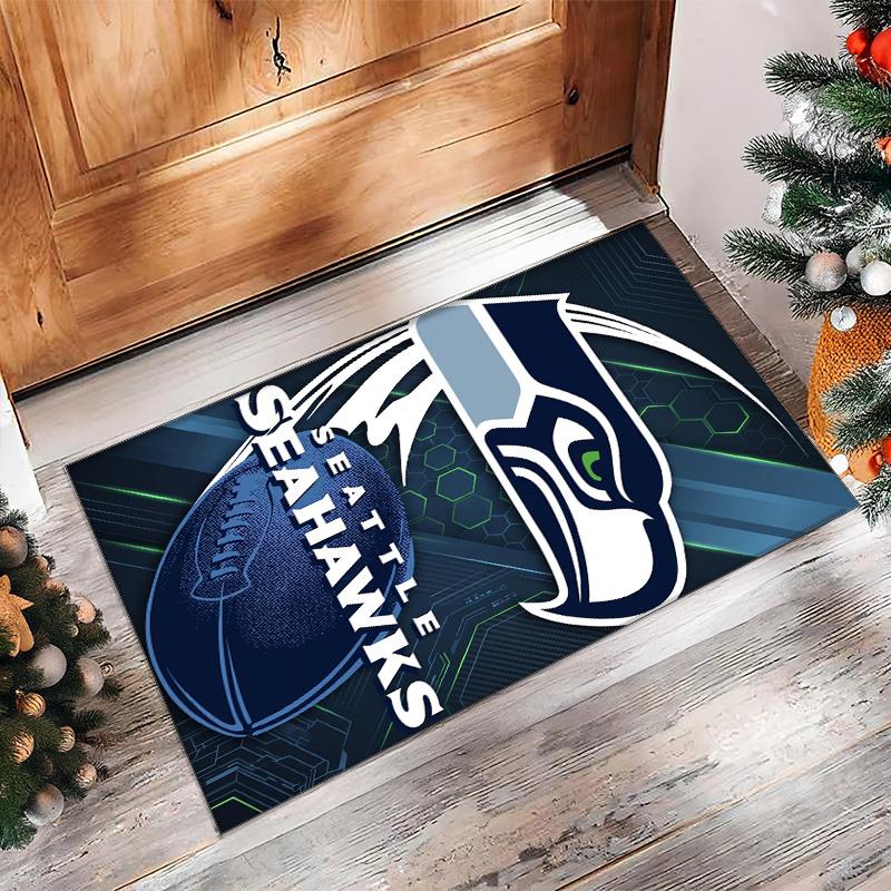 Seattle Seahawks Crystal Velvet Carpet Soft Anti?Slip Floor Mat Comfortable Home Living Room Bedroom Decor Rug