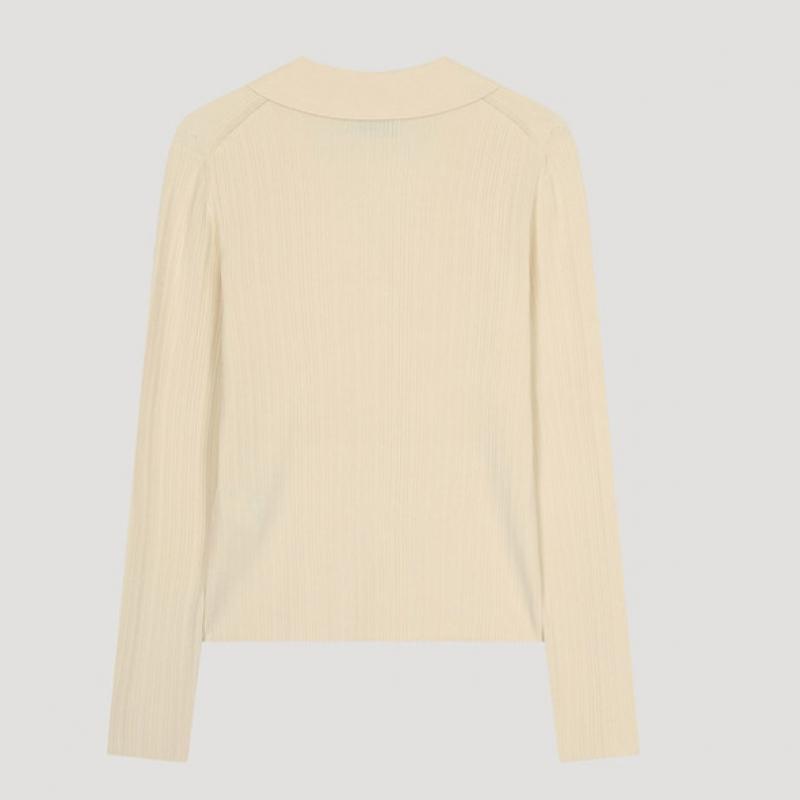 [She S miSS] Кардиган с V-образным вырезом в рубчик SSkcdo12010 Cr