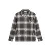 Li Ning Badfive Plaid Letter Print Square Neck Loose Casual Long Sleeve Shirt Men Shirts AFDT855-3
