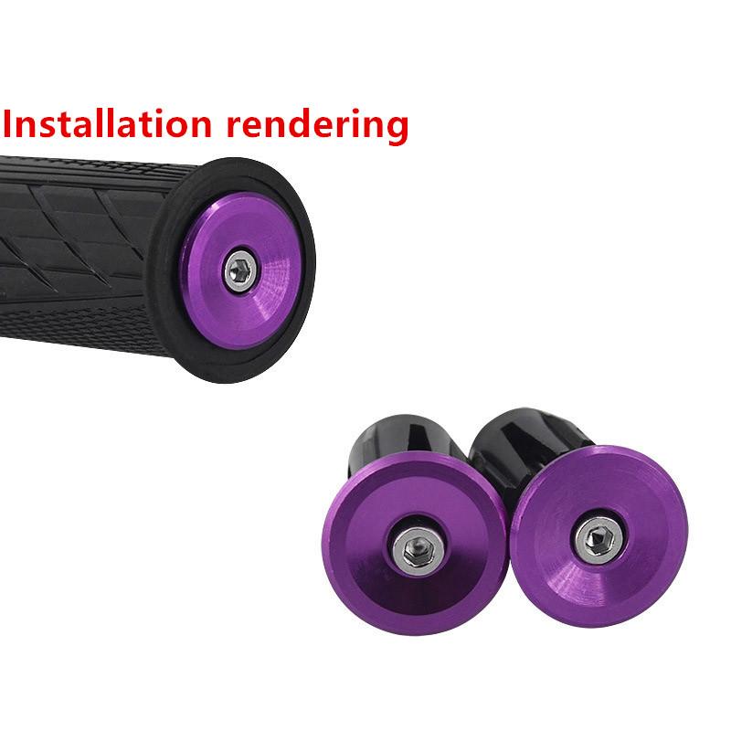 1 Pair Bike Handlebar End Plugs Aluminum Alloy Mountain Road Bicycle Handlebar End Cap Bike Multi-color Lock Handle Cover