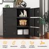6-Door Metal Cabinets for Office, Gym, School & Home - Secure Storage Cabinet with Card Slot (Black). H 100 cm × B 90 cm × T 40 cm