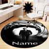 Custom Name 007 James Bond Printed Round Rug Carpet Chair Rug Area Rug Entryway Doormats,for Office Chair Living Room Bedroom Kitchen Room.