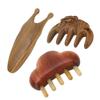 3pcs Sandalwood Meridian Comb Set Wide Comb Teeth Reduce Stress Wooden Nose Maasage Tool for Head Neck